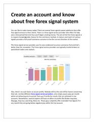 Create an account and know about free forex signal system.pdf