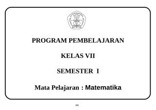 Program semester mat Kelas VII - 1.doc